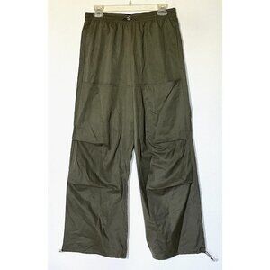 ZARA Grupo Inditex Khaki Olive Green Wide Leg Cargo Baggy Pants Trousers